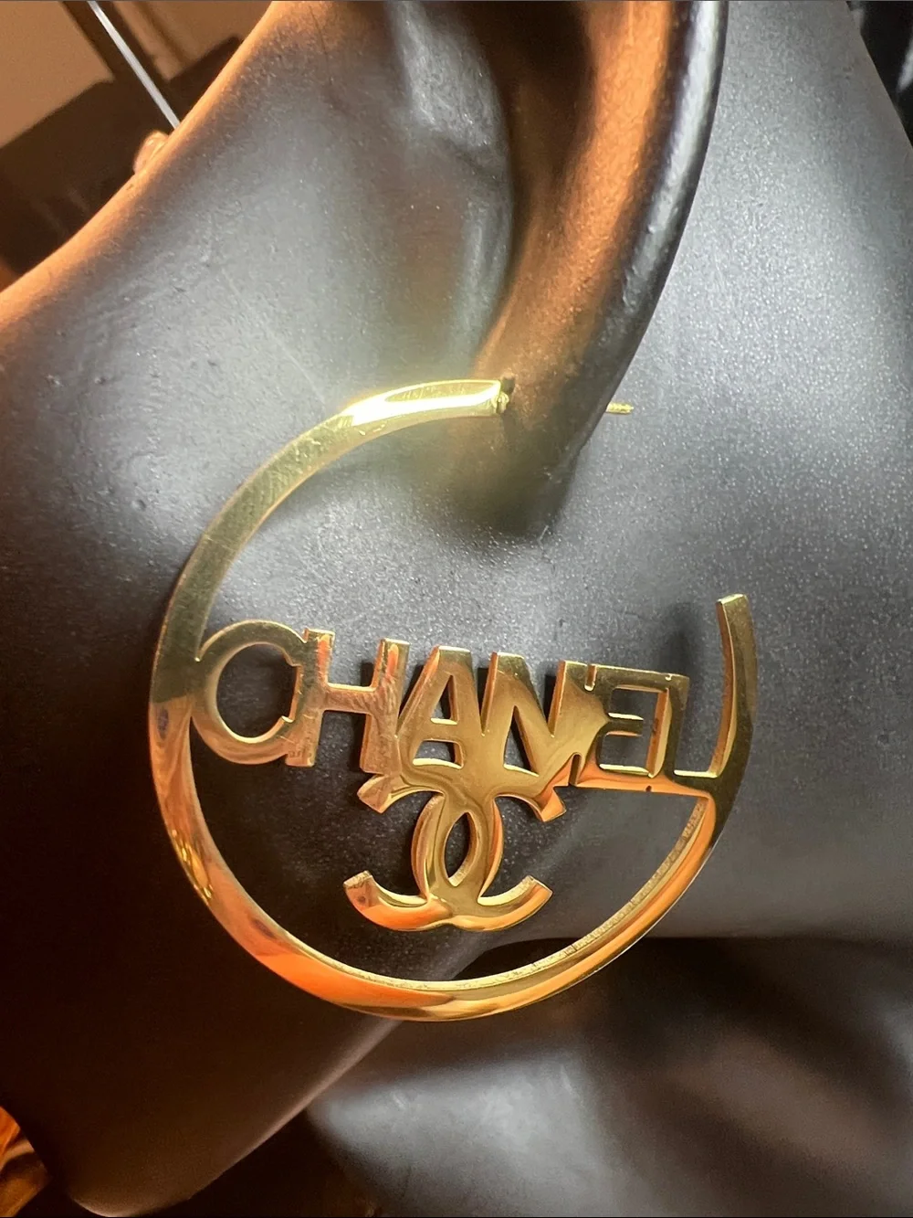 Inspired Gold Logo Hoop Earrings